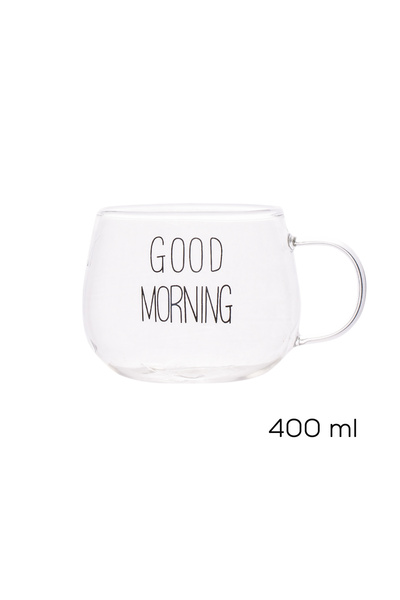 Porsima 2088 Borosilicate Heat Fire Resistant Glass with Handle Tea Cup Coffee Cups Mug Transparent 400ml