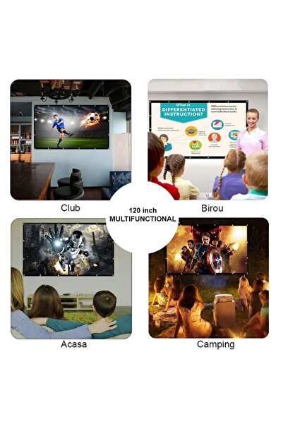 PROCART 120 inch 16:9 textile projection screen, manual, portable, wall mountable