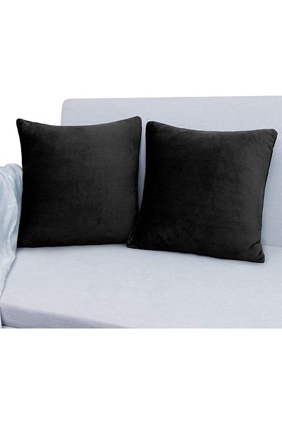 ElastiX Set of two black velvet pillow covers, decorative velvet pillow covers
