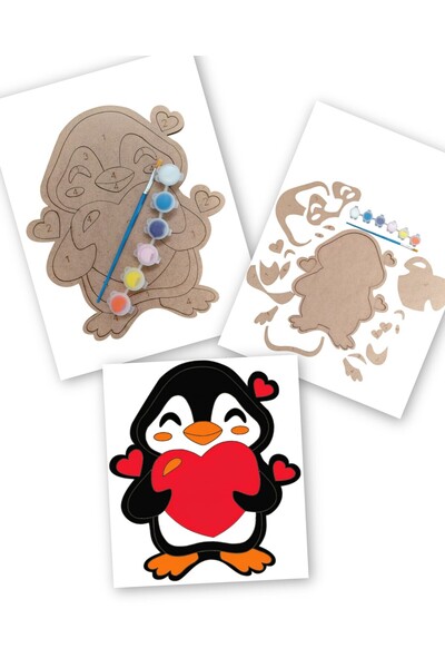 Genel Markalar Penguen Ahşap Boyama Seti ve Yapboz Sayılarla Boyama Okul Önce...