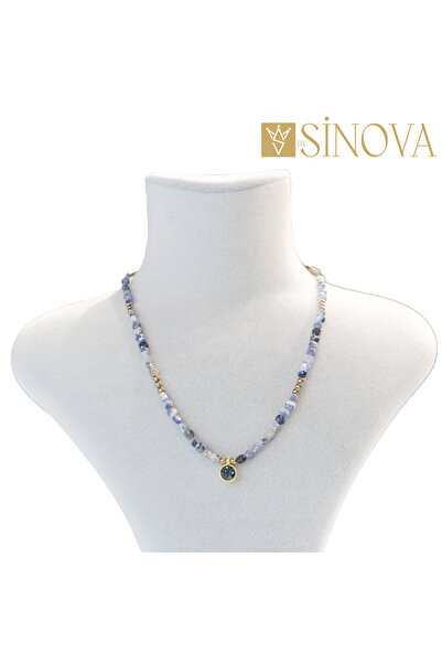 BY SİNOVA Doğal Sodalit Taşı Kolye – Önsezi, Sabır ve Hoşgörü Taşı