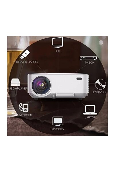 PROCART Full HD LED video projector, 2200 lm, USB HDMI SD slot, remote control,