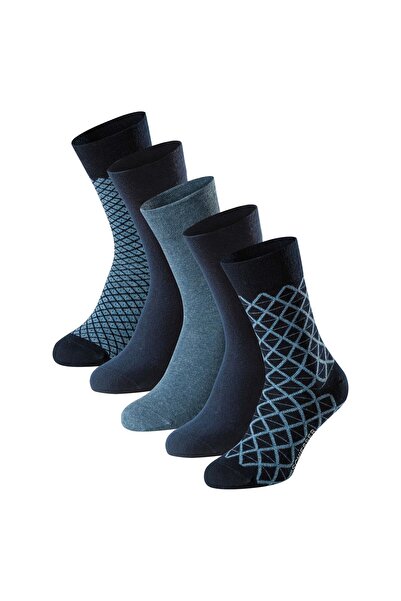 Schiesser Herren Socken, 5er Pack - "Bluebird", Baumwoll-Mix, uni/gemustert