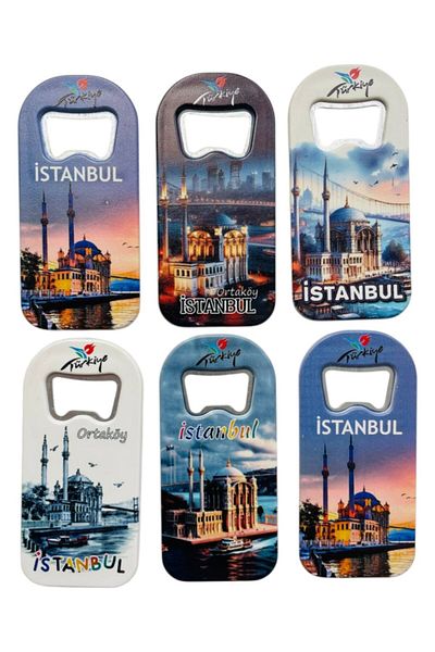 GALATA GIFT Bottle Opener, Opener Magnet (6) Pieces Istanbul Themed Refrigerator Magnet, Soda Soda Pop Opener 9cm