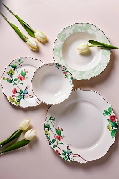 Perotti Bridy Bone 6 Kişilik 24 Parça Porselen Yemek Takımı TKEBT Beyaz