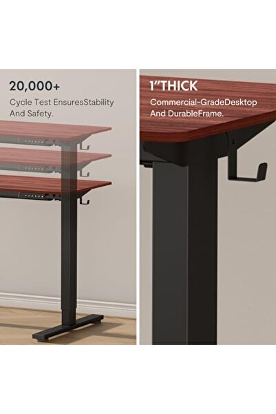 Mahmayi Flexispot Electric Standing Desk, 122 x 65cm Adjustable Height Desk - Apple Cherry