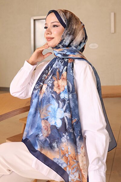 benguen Візерунковий шаль темно-синій Frt105