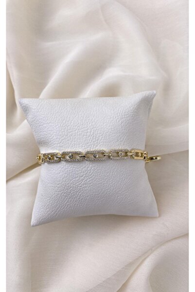 Sacha Accessories Oval Form Stone Gold Bracelet