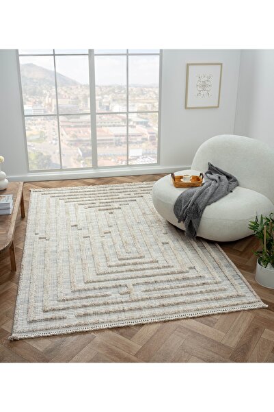 Moqa A Different Carpet Moqa Halı Avanos 1501 Bej Modern İskandinav Halı
