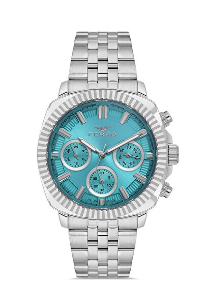 FERRO Silver Steel Cord Men's Wristwatch Fm11627Awt-A15 Functions Active 3Atm Waterproof 2 Years Warranty