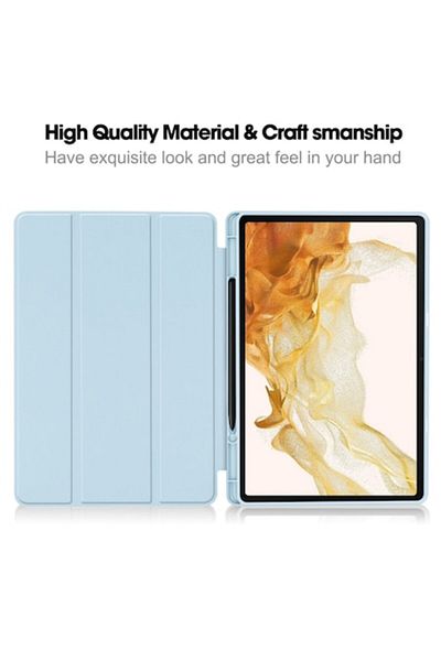 Rao Tablet Case Compatible with Samsung Galaxy Tab S7 Plus/S8 Plus, Flex Trifold, F44, TPU, Sky Blue