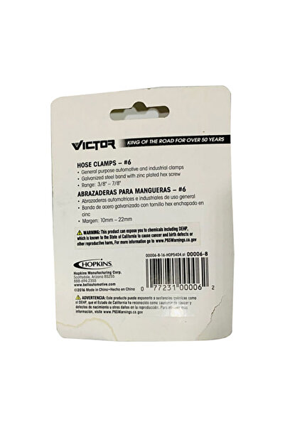 Victor 4-Piece Hose Clamps