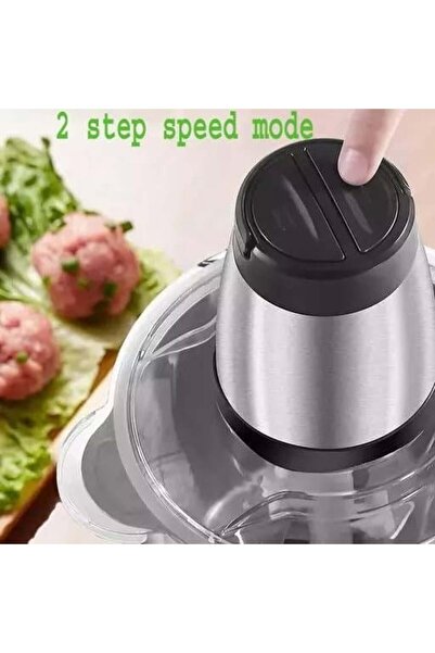 FOXMAG24 Multifunctional electric chopper, 2L, 250W, 4 stainless blades, steel bowl, gray