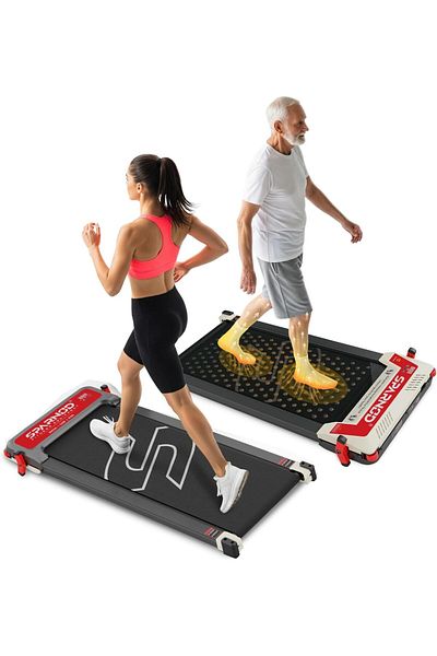 Sparnod Fitness STH-3003 Walking Pad Treadmill with Acupressure Pad, 3-in-1, Massage Pad, LED, Remote, 120kg, 2.5HP