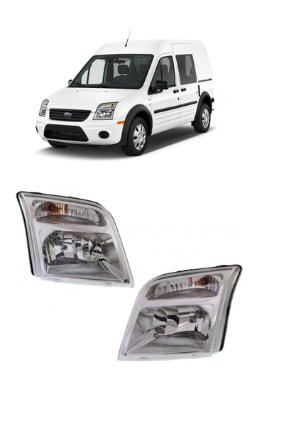 Genel Markalar Ford Connect 2002-2013 Uyumlu Sağ + Sol Ön Far Takımı Motorlu 2002-2013