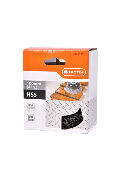 Tactix فرشاة كأسية مجعدة شديدة التحمل M14 8500RPM HSS مقاس 100 مم