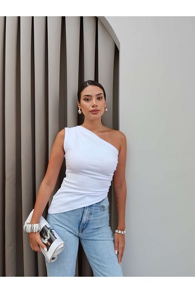 ESRAHELVACI One Shoulder Asymmetrical Blouse