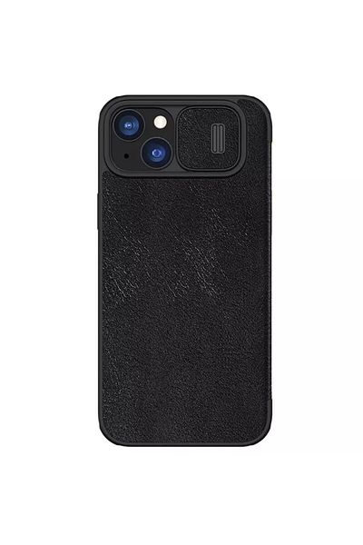 Rao Husa compatibila cu iPhone 15 Plus, Grip, Nillkin QIN Leather Case, Pitch Black