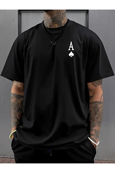 FUFLUNS TRICOU OVERSIZE CU GULER ROTUND SIMPLU CU IMPRIMEU MAÇA ASI