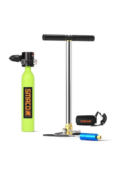 Smaco Dive Mini scuba diving tank SMACO, 0.5L capacity, up to 10 minutes dive time, high-pressure pump, green/b