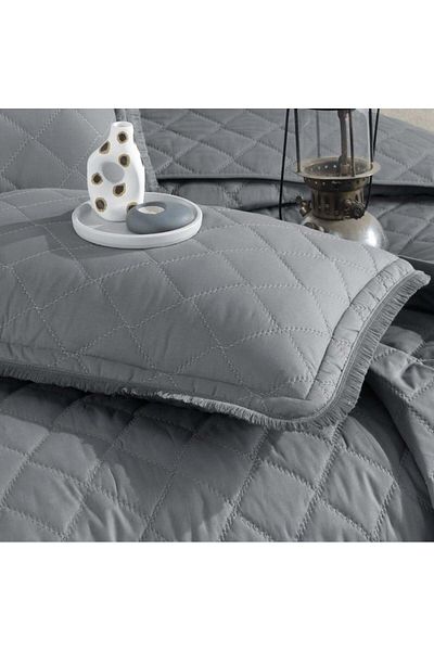 TİCARETSEPETİM Double Bedspread Tafana V6 Gray