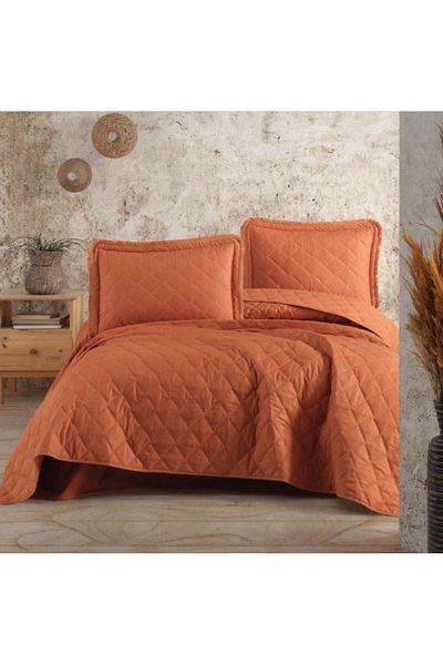 TİCARETSEPETİM Double Bedspread Tafana V2 Orange