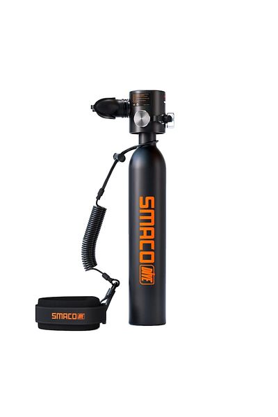 Smaco Dive Mini scuba diving tank SMACO DIVE, 0.5L capacity, up to 10 minutes dive time, black