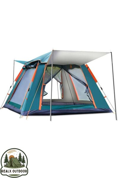 Realx 6 Kişilik Tam Otomatik Tenteli Çift Kapılı Kamp Çadırı 240x240x160