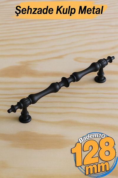 Badem10 Şehzade Metal Handle 128 mm Furniture Kitchen Cabinet Drawer Handles Cover Handle Handle Black Cabinet