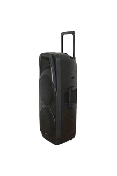 KlaussTech Boxă portabilă cu iluminare LED, 2x15 inch/38 cm, 250 w rms, cu USB/SD/BT/FM, PMPO, 1000 w