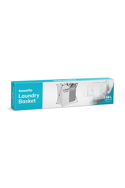 Bewello Cos de rufe &#8211; din material textil, cu cadru metalic pliabil &#8211; 57,5 x 36,5 x 58 cm
