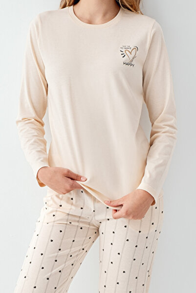 Arnetta Kadın Krem Pijama Takımı