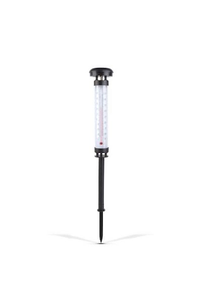 Primlife Termometru solar de grădină cu LED, alb rece, 6,3 x 44,5 cm