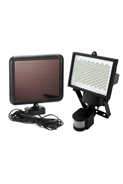 Aptel Proiector solar, senzor de miscare, 120 LED-uri, aluminiu, negru, 19.2×9.5×26.8 cm