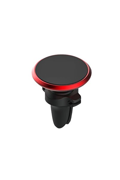 Rao Car phone mount, magnetic, ventilation grille with cable charging slots, black-red