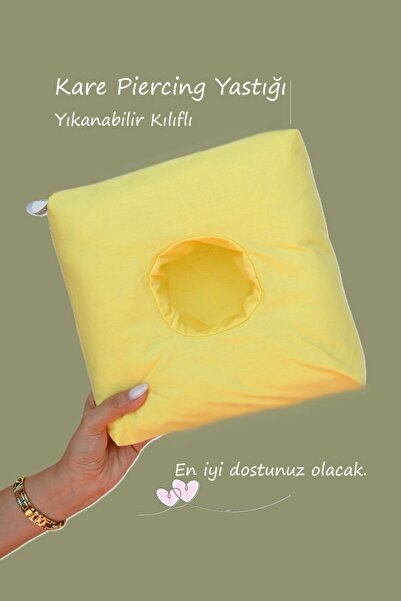 moonzy - minimalist & cozy Kare Piercing Yastığı – Yıkanabilir Kılıflı Pamukl...