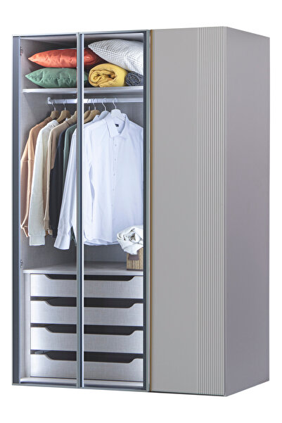 benim odam Elegant 3 Kapılı Gizli Çekmeceli Cam Kapaklı Dolap Genç / Çocuk Odası 304