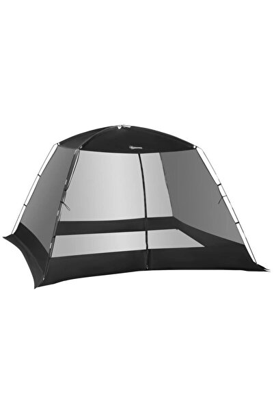 Mercaton Cort camping/plaja, plasa, 4-6 persoane, cu geanta, negru, 300x300x2...