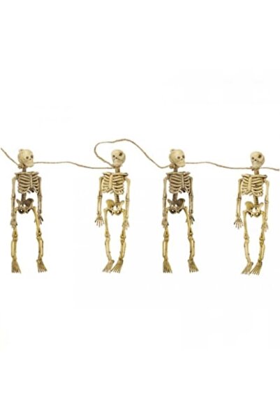 Bookidz Ghirlandă de Halloween cu 4 schelete, 150 cm, alb crem