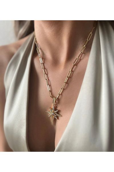 İNN JEWELLERY Steel Necklace Tarnish-Free Antiallergic Vintage Figured (2 Years Importer Guaranteed)