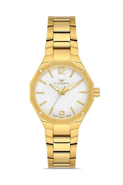 FERRO Yellow Steel Cord Women Wrist Watch Fl43018A-B