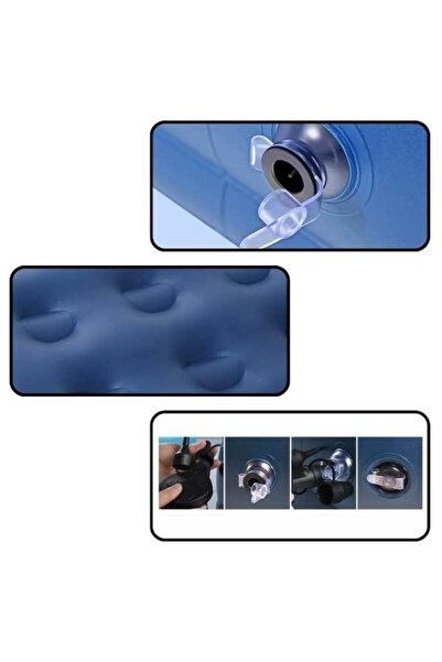 Mercaton Mercaton Inflatable Mattress, PVC and Velour, 203 x 183 x 22 cm, Blue