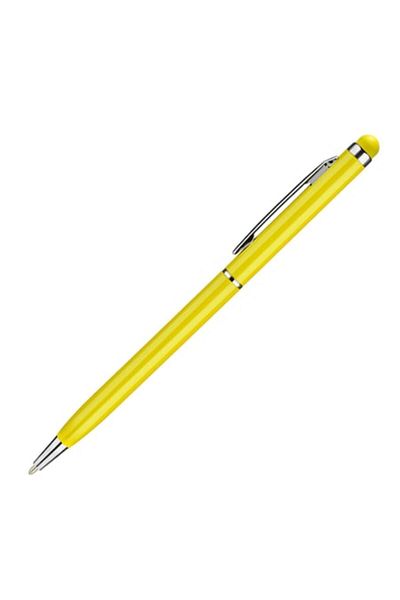 Rao Stylus Pen universal, cu varf de pix si clips, culoare galbena