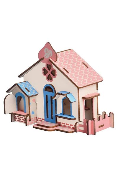 Star Master Set de construcție din lemn, model 3D, copii și adulți, 33 de piese, căsuță de ciocolată, 8+ ani