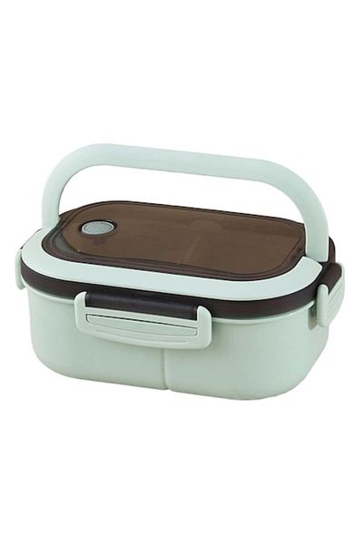 Rao Stackable and Compartmented Food Container with Valve, Plastic, Green