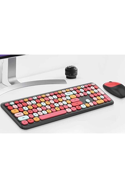 Rao Wireless Keyboard and Mouse Set, 1600 DPI, red and black