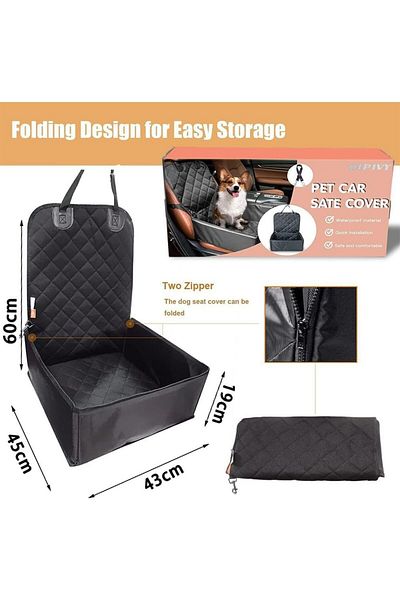 Flippy Transportor auto pentru animale de companie cu scaun și centură de siguranță, 45x43x60cm, gri