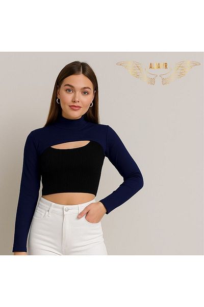 ALDAİR Κολάρο λαιμού Μανίκι Navy Blue