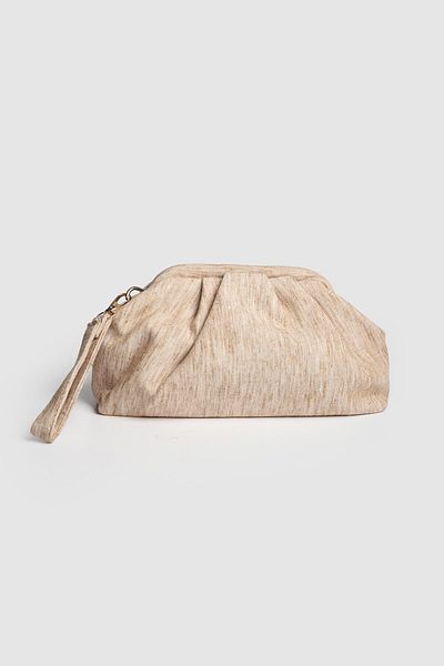 La La'Graccio Paris La'Graccio Paris Women's Sofia Straw-Knitted Portfolio Strap Bag Linen Mink