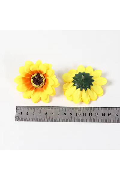 MD Aspiz Flowers 98 Adet Yapay Lüx Ayçiçeği Kafa (6cm)_ Papatya Kafası Yaprak yıldız Çiçek Gül Duvar Ay çiçeği